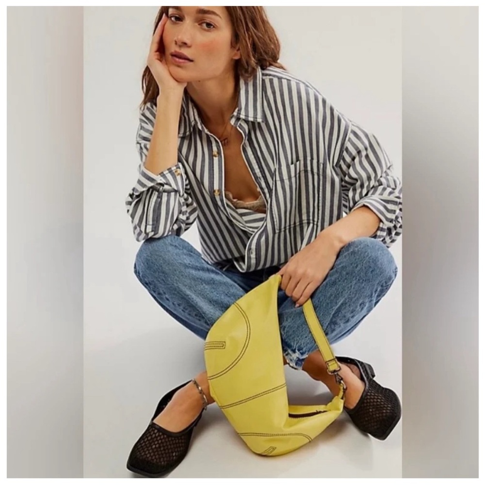 FREE People Real World Clutch Yellow Bag New With Tags